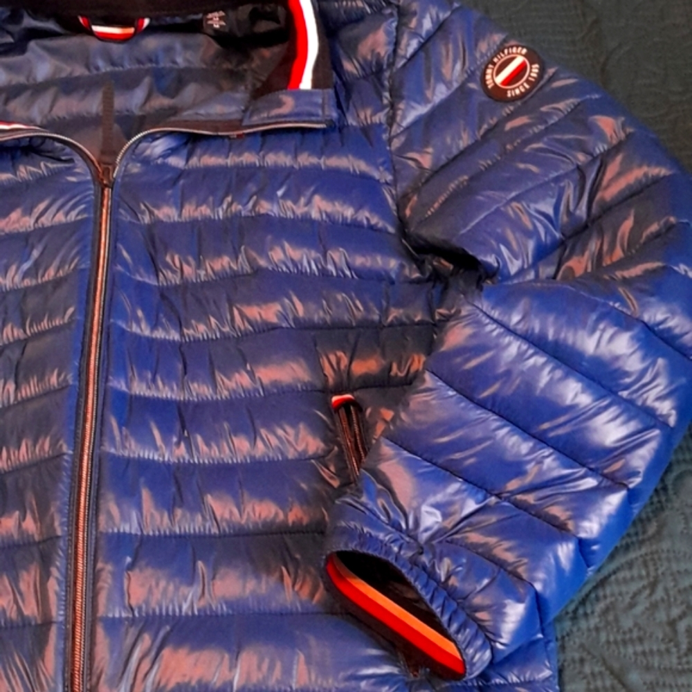 Tommy Hilfiger red, white and blue puffer jacket